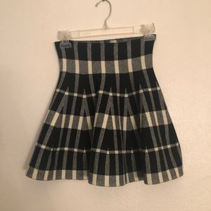 Black and white plaid mini skirt
